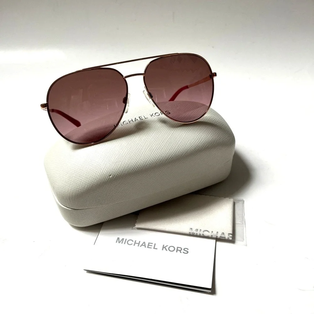 Michael Kors MK5009 Rodinara Sunglasses Rose Gold Pink Gradient Aviator 58mm